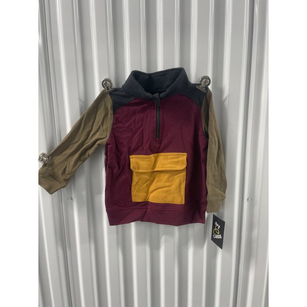 Art Class L/S Maroon Color Blocked Boy’s Collared Polo Size 2T
